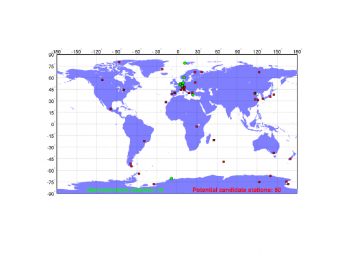FRM4DOAS demonstration stations + potential candidate stations