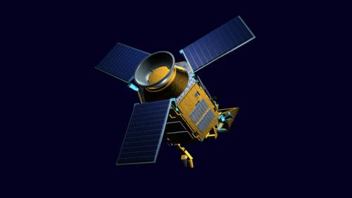 Artistieke voorstelling van de Sentinel-5p-satelliet