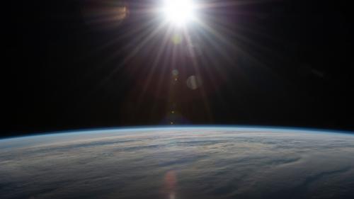 Solar rays earth sun space