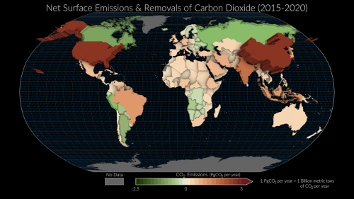 net emissions and storage of carbon dioxide by country