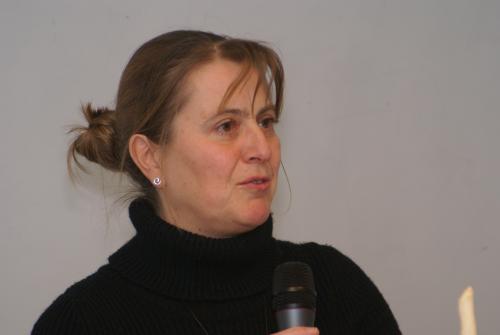 Martine De Maziere gives a speech