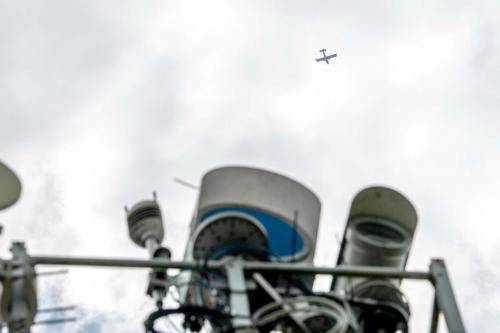 L'avion de surveillance belge en action