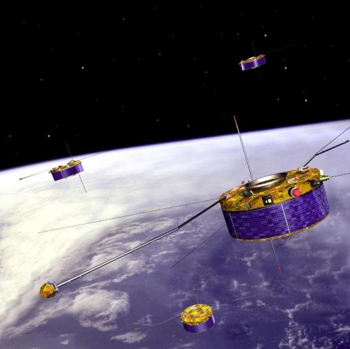 4 satellites Cluster en orbite autour de la Terre