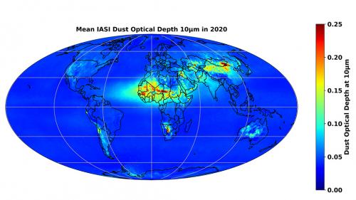 Annual mean of dust optical depth
