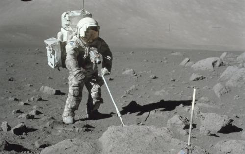 Apollo 17 astronaut Harrison Schmitt on the Moon 