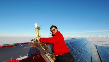 Alexis Merlaud at the Princess Elisabeth polar station