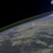 Meteor a space debris particle flying through the atmosphere