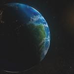 Notre Terre et le Soleil en arrière plan